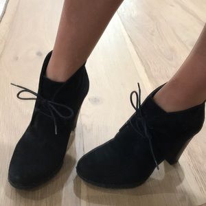 J Crew lace up black booties